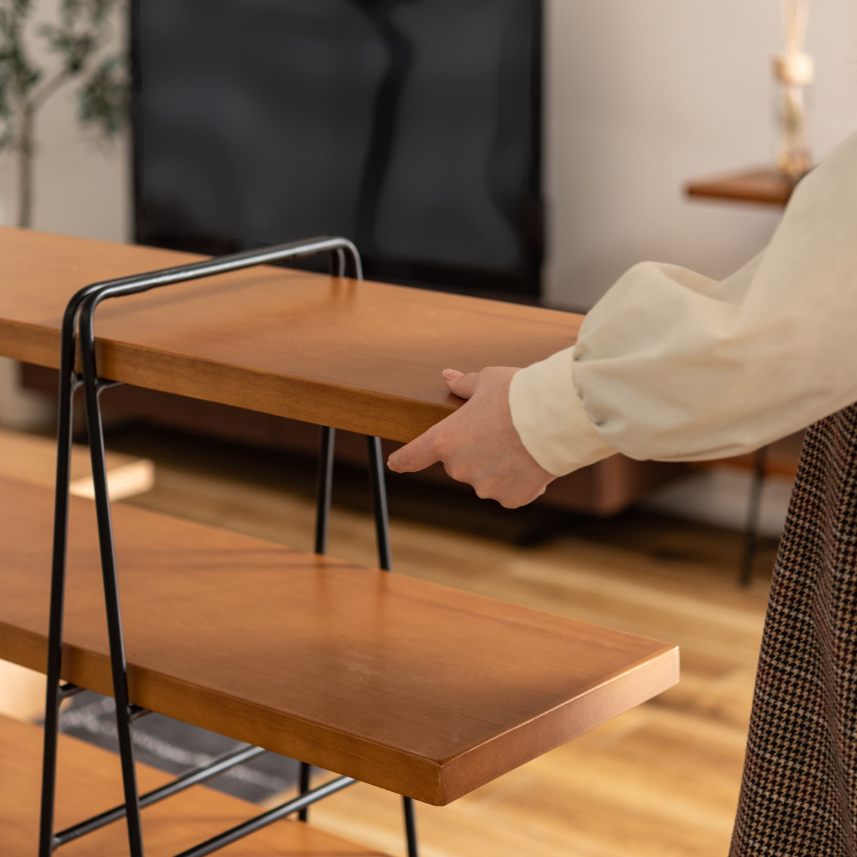 ☆希少☆ peak フォールディングシェルフ シナベニア 東谷 フォールディングシェルフ 4段 天然木棚板 幅120cm （ 2way