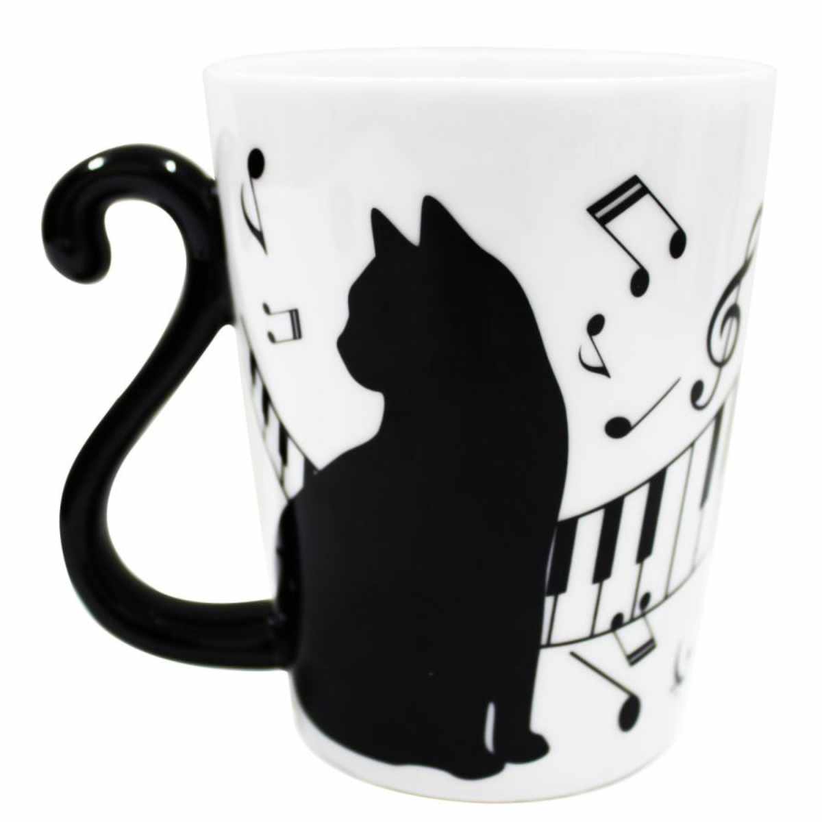 マグカップ 300ml ツインマグ ピアノ 黒猫 オス 磁器 （ 食洗機対応