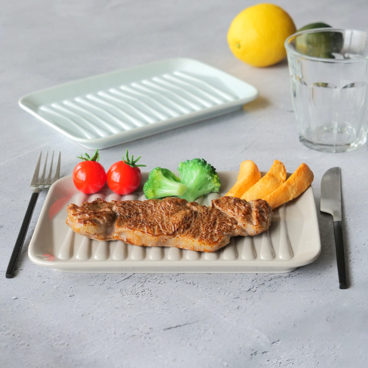 志野角皿5枚 楽天市場】5個セット 長皿 志野ラインサンマ皿 [ 28.6 x 12.2 x 2.4cm