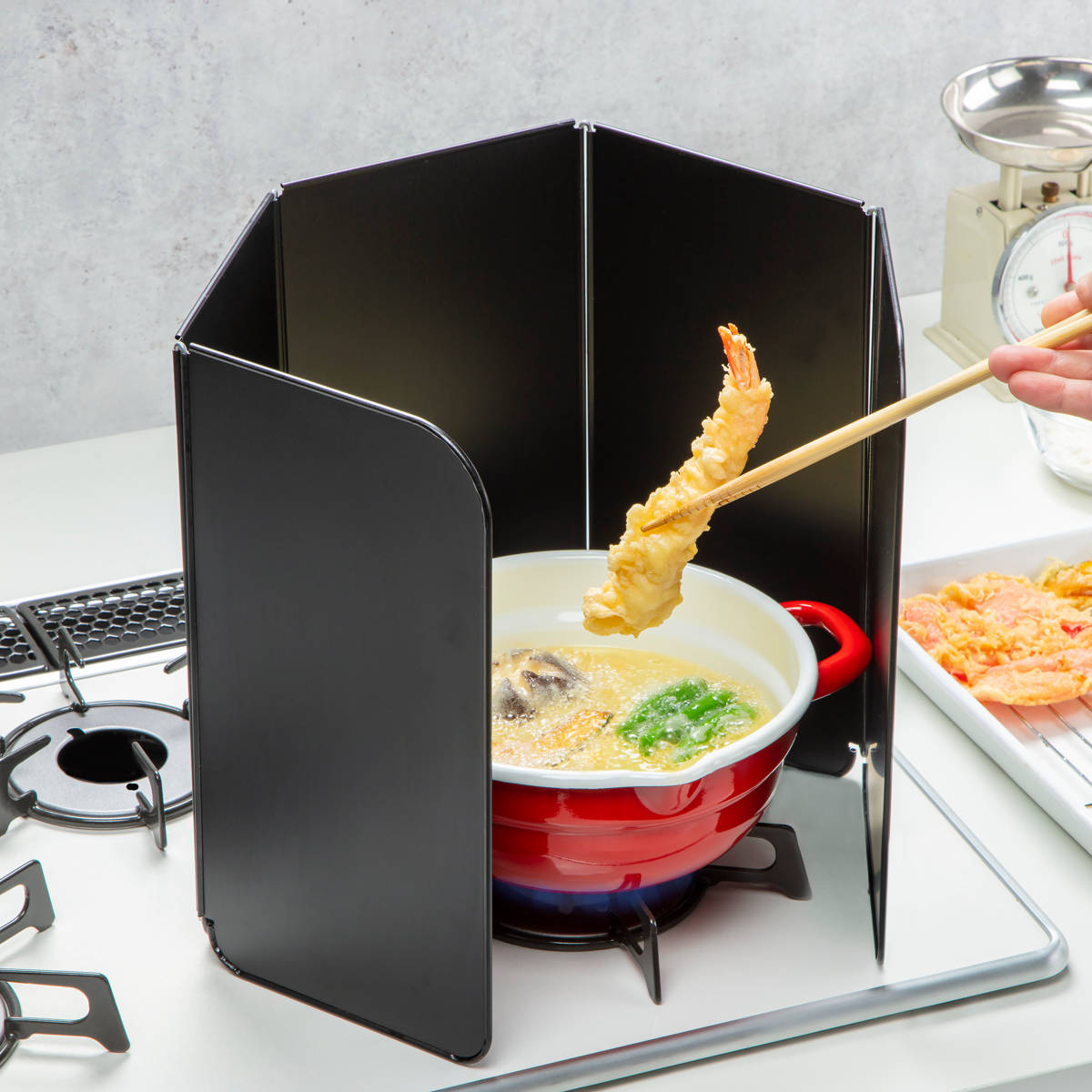 レンジガード フッ素コート コンパクトレンジパネル （ 日本製 フッ素樹脂加工 スチールコンロガード 油はね ガード コンパクト ） | 高木金属工業 | 09