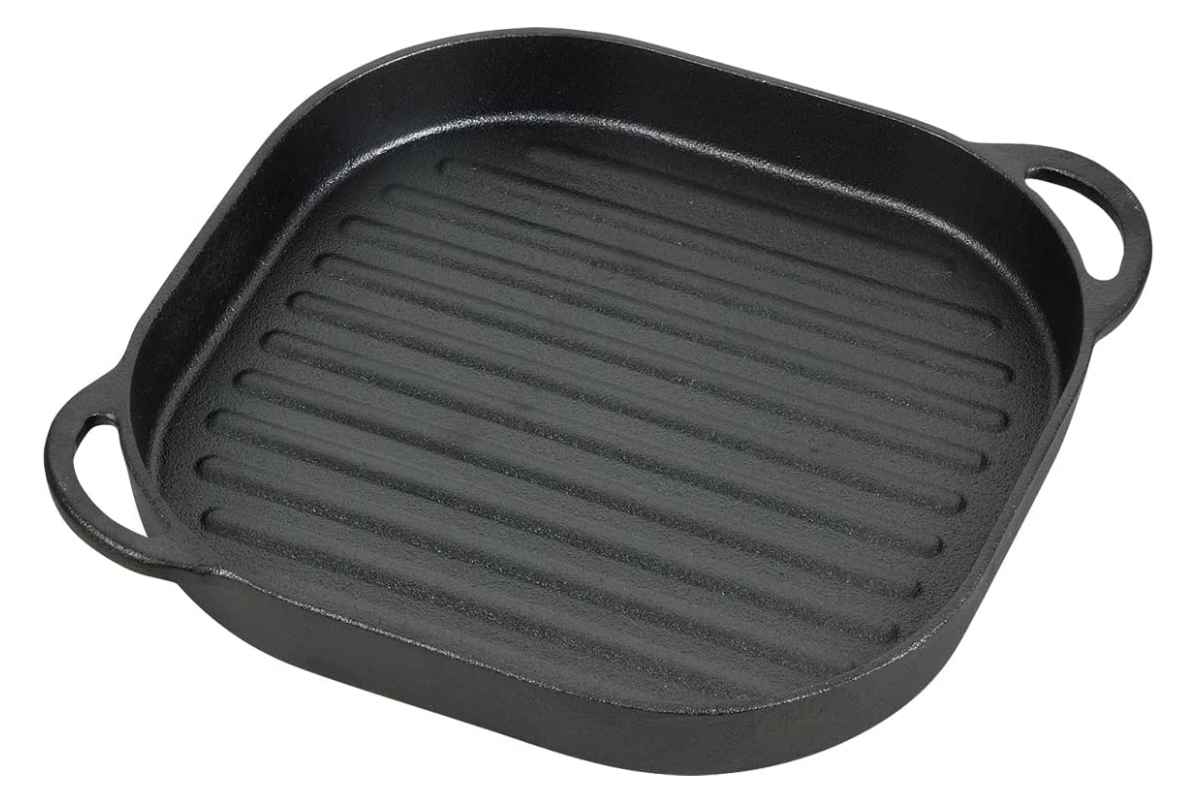 パール金属 グリルプレート24×24cm ウェーブ スプラウト 鉄鋳物製