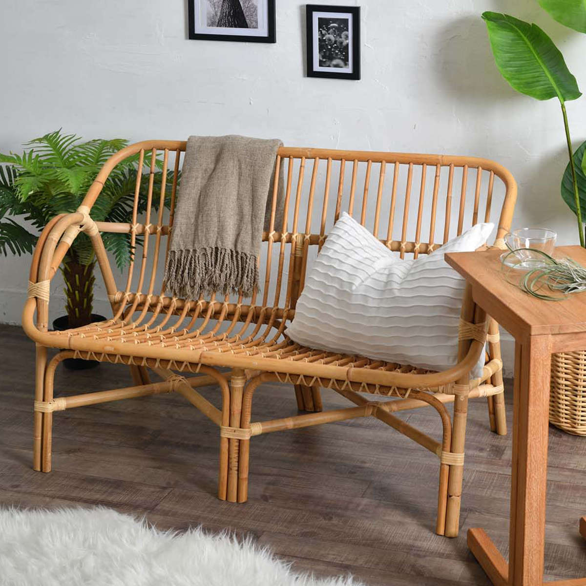 ラタン 2Pソファ Breeze コンパクト 幅110cm （ ソファー ラタンソファ