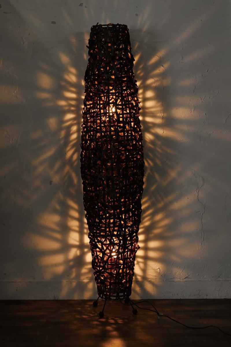 スタンドライト アジアンリゾート風 バンブー材 ランダム編み 高さ