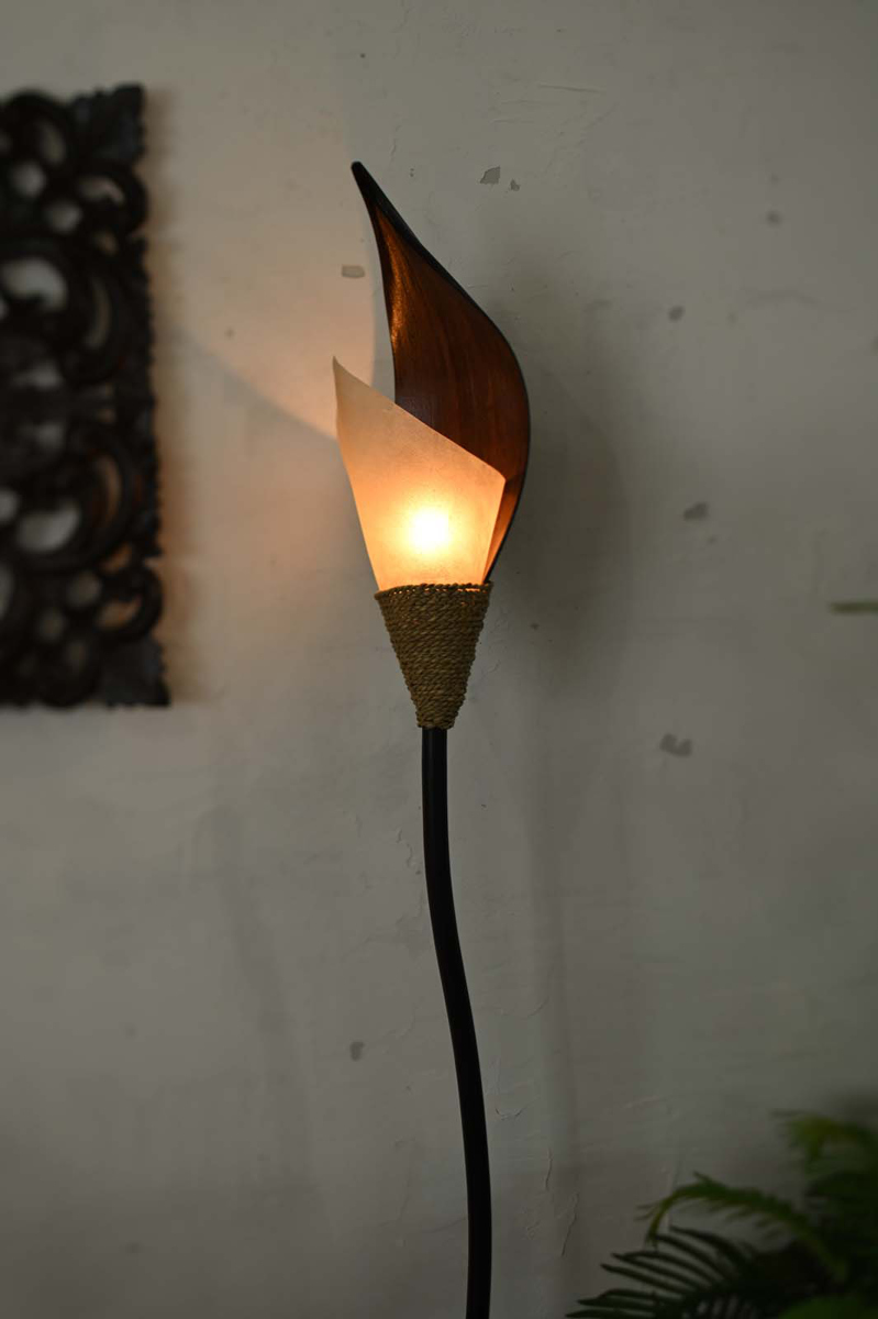 スタンドライト アジアンリゾート風 ココナッツリーフ 高さ150cm