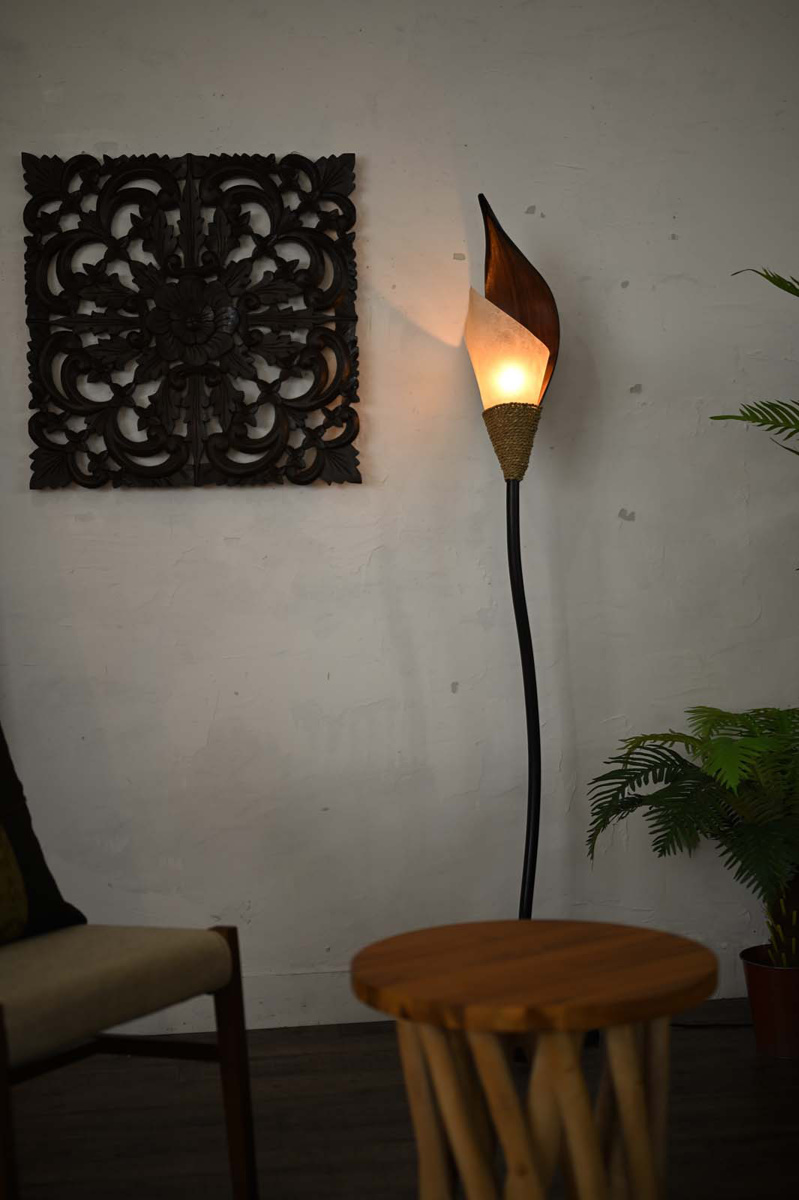 スタンドライト アジアンリゾート風 ココナッツリーフ 高さ150cm