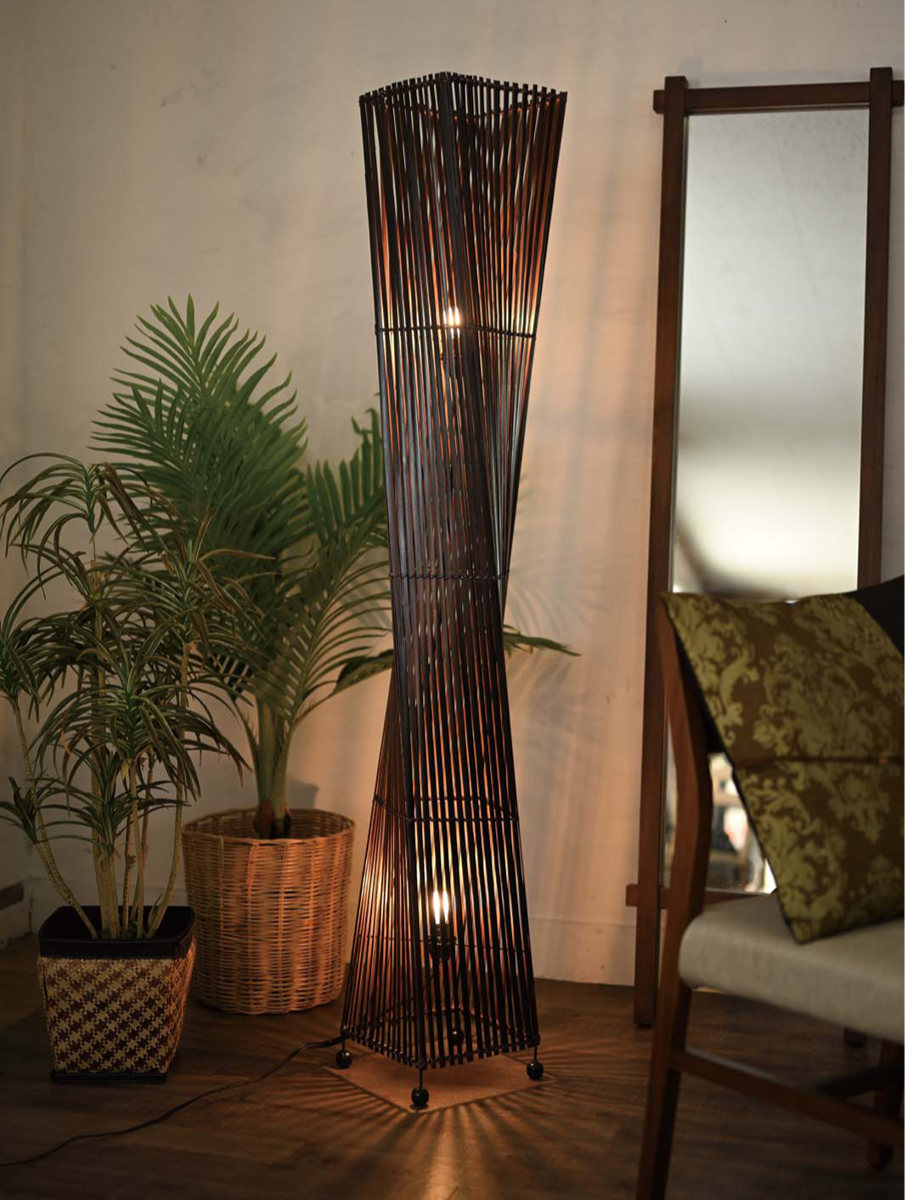 スタンドライト アジアンリゾート風 バンブー巻き 高さ150cm