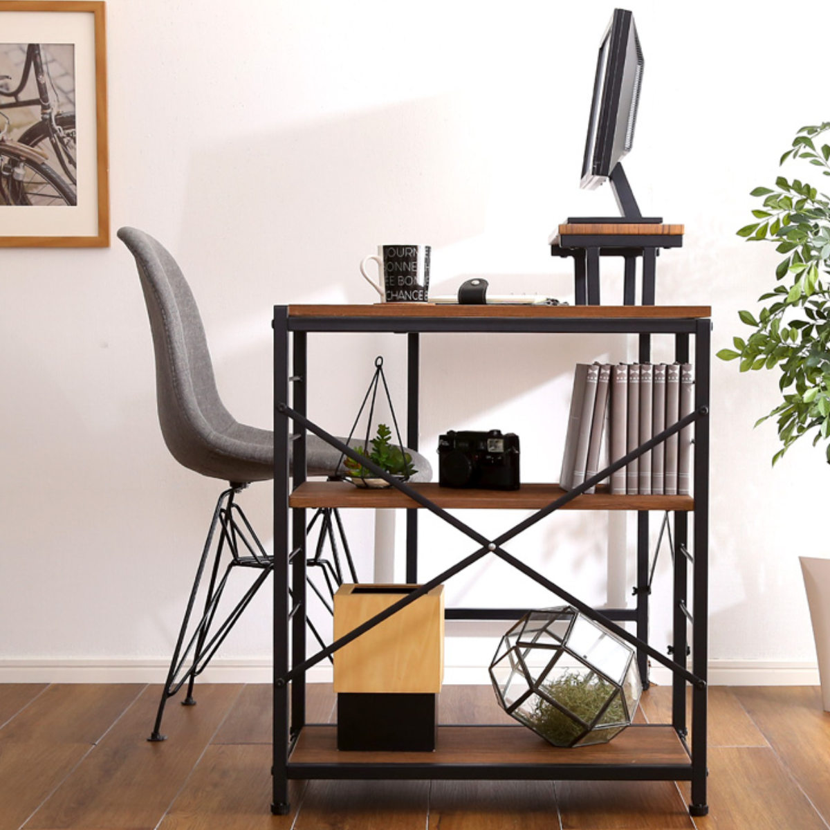 ホームテイスト（HOME taste） デスク L字 幅110cm ラック