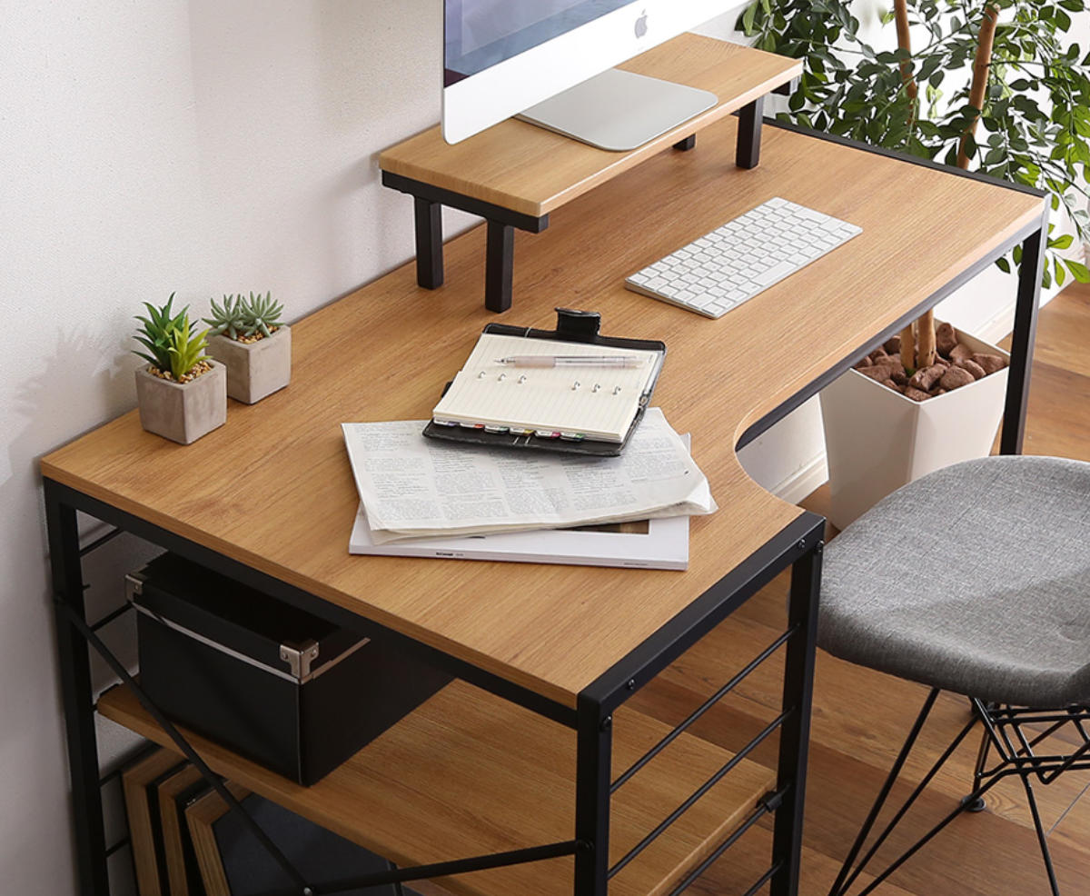 ホームテイスト（HOME taste） デスク L字 幅110cm ラック