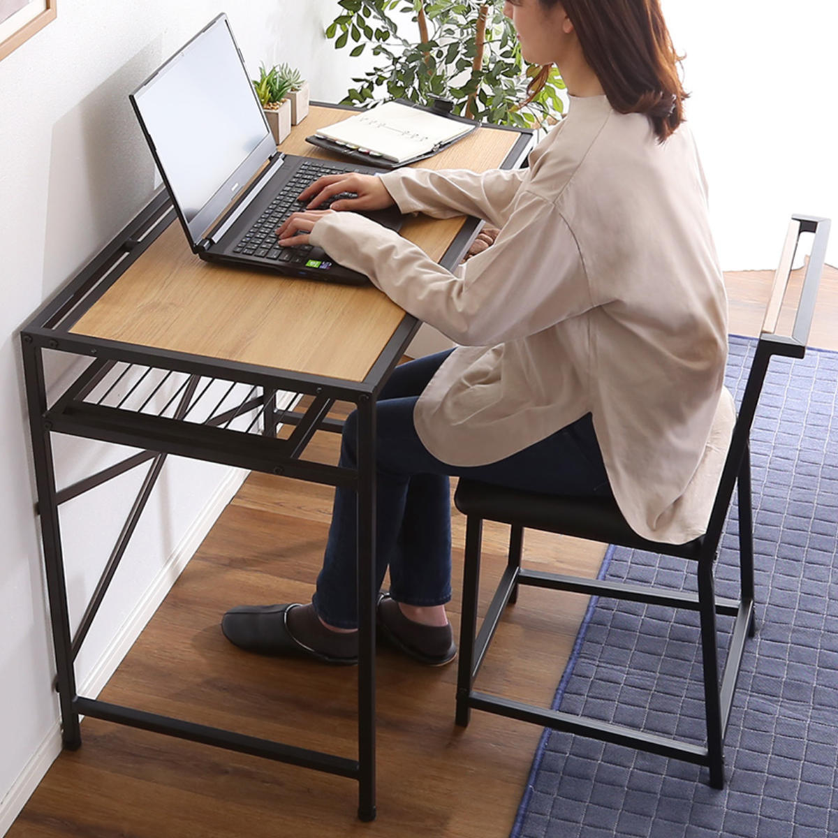 ホームテイスト（HOME taste） デスク チェア セット 幅90cm スチール