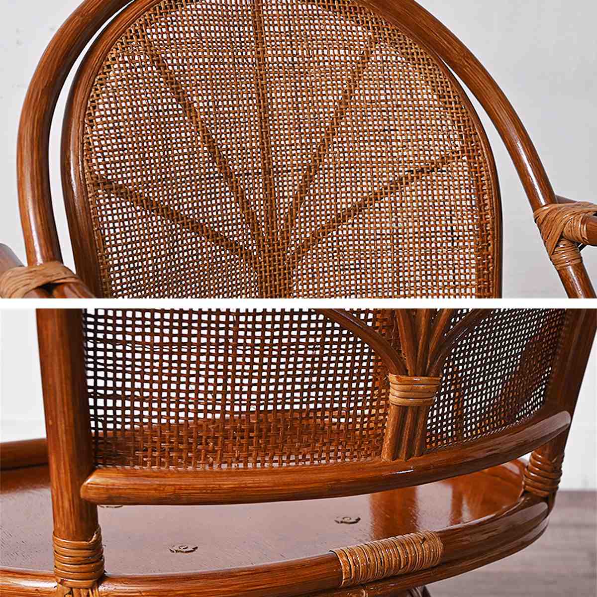 籐 回転チェア ラタン製 クッション別売り 座面高32cm （ ラタン