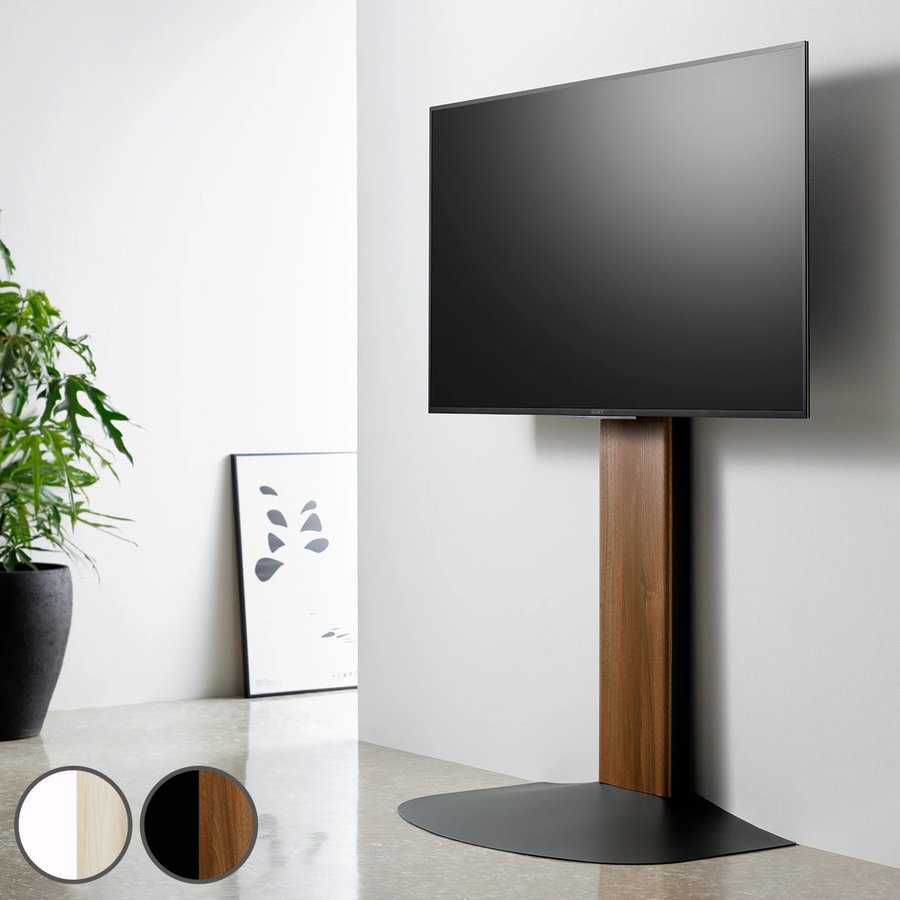 朝日木材加工 壁寄せ テレビ台 木目調 77V対応 WSB 幅84cm （ TV台