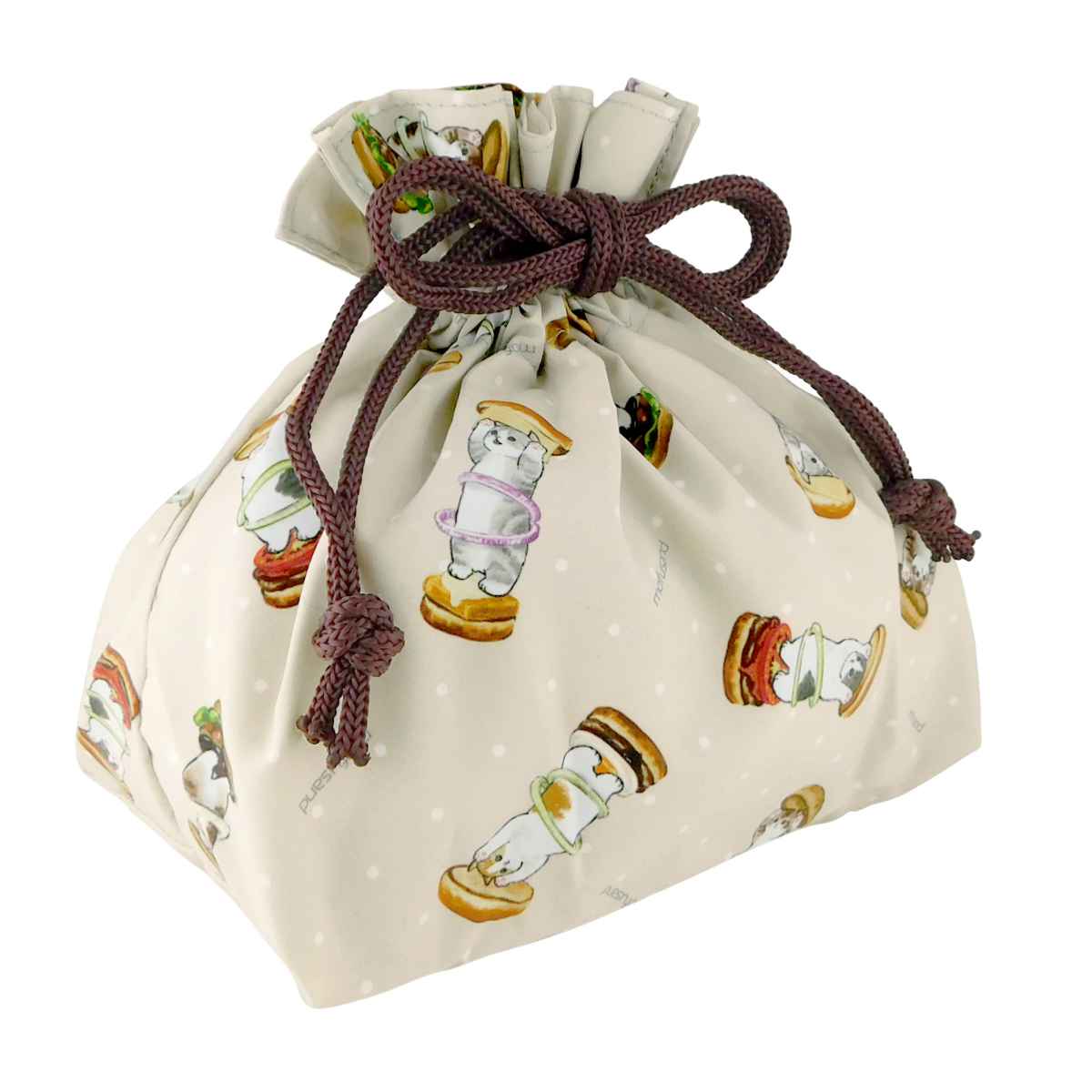 弁当袋 東亜金属 弁当袋 巾着 mofusand （ モフサンド お弁当袋 給食袋 巾着袋