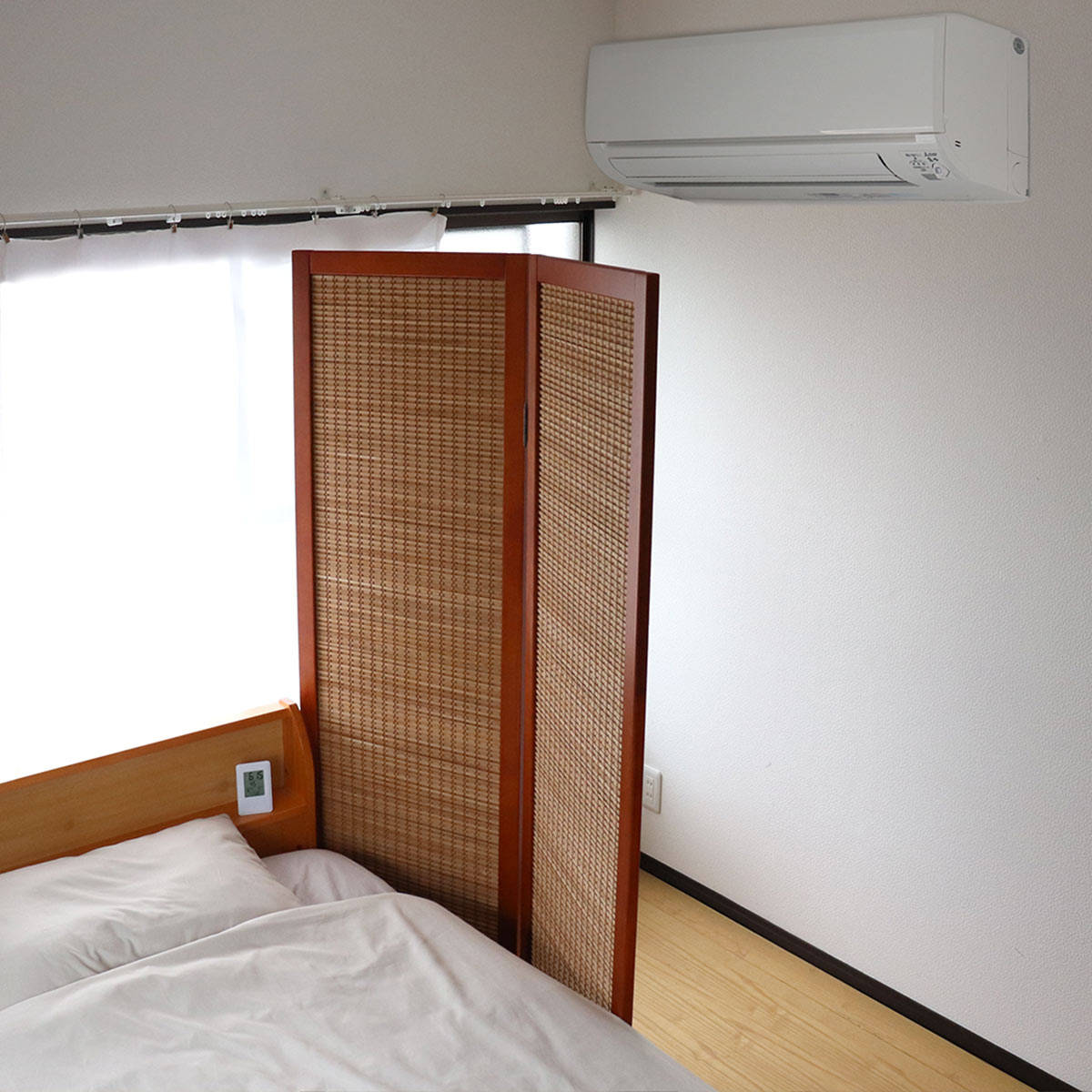 衝立 竹すだれ衝立 2連 高さ170cm （ 目隠し 間仕切り 和風 屏風 自立