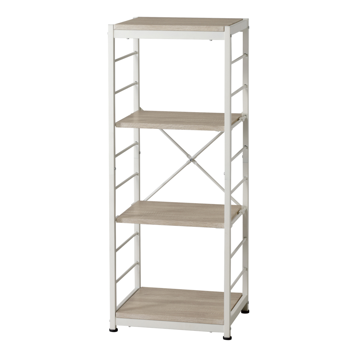 弘益 オープンラック4段 幅44cm ヴィンテージ調 スリムタイプ