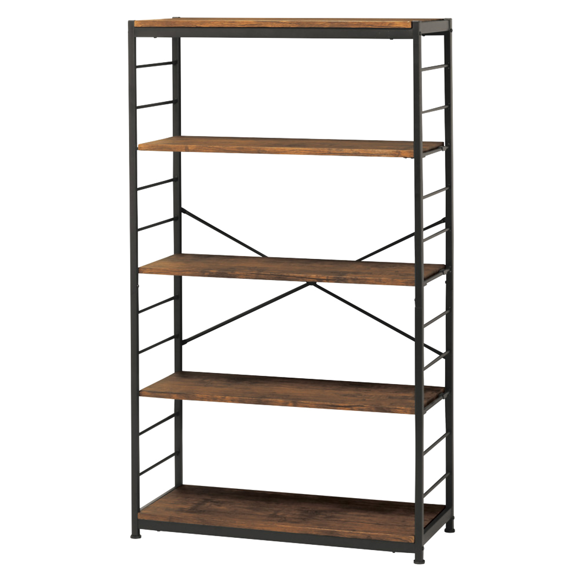 弘益 オープンラック5段 幅84cm ヴィンテージ調 ワイドタイプ