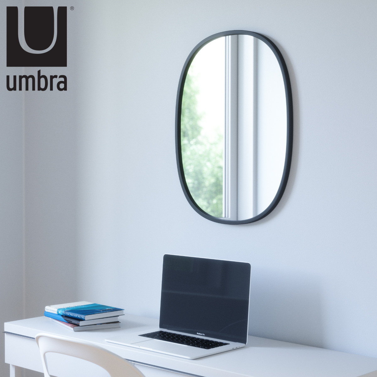umbra ハブ ミラー オーバル 61×91cm （ アンブラ 鏡 壁掛け ウォール
