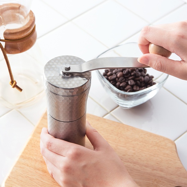 コーヒーミル 手動 槌目 セラミック ステンレス （ ミル コーヒーミル