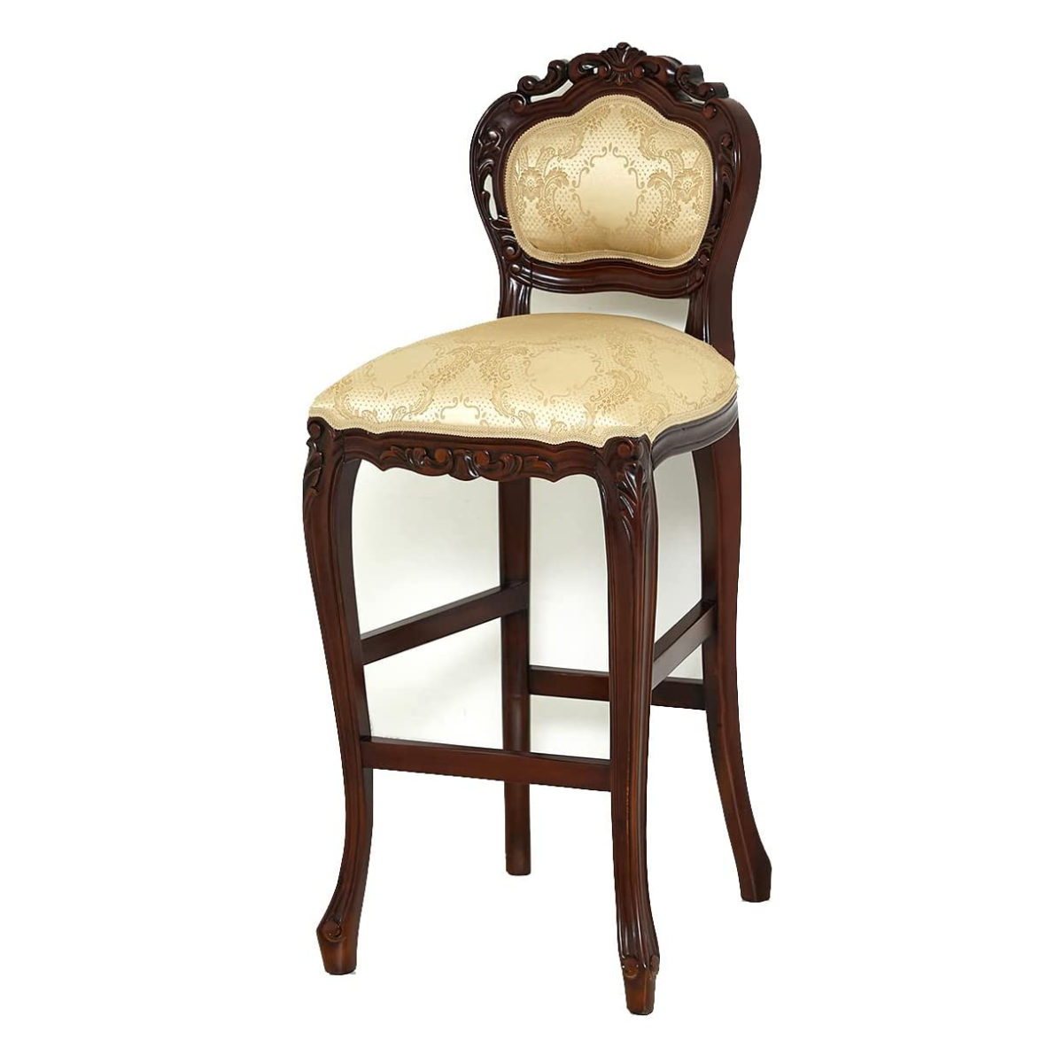 クロシオ バーチェア 座面高69cm 天然木 アンティーク調 猫脚 （ 椅子