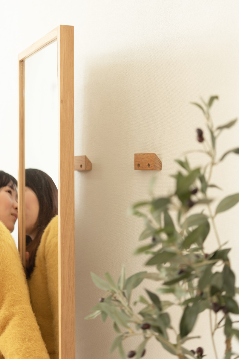 東谷 スタンドミラー 高さ158cm 全身鏡 木製 ウォールミラー （ 木目