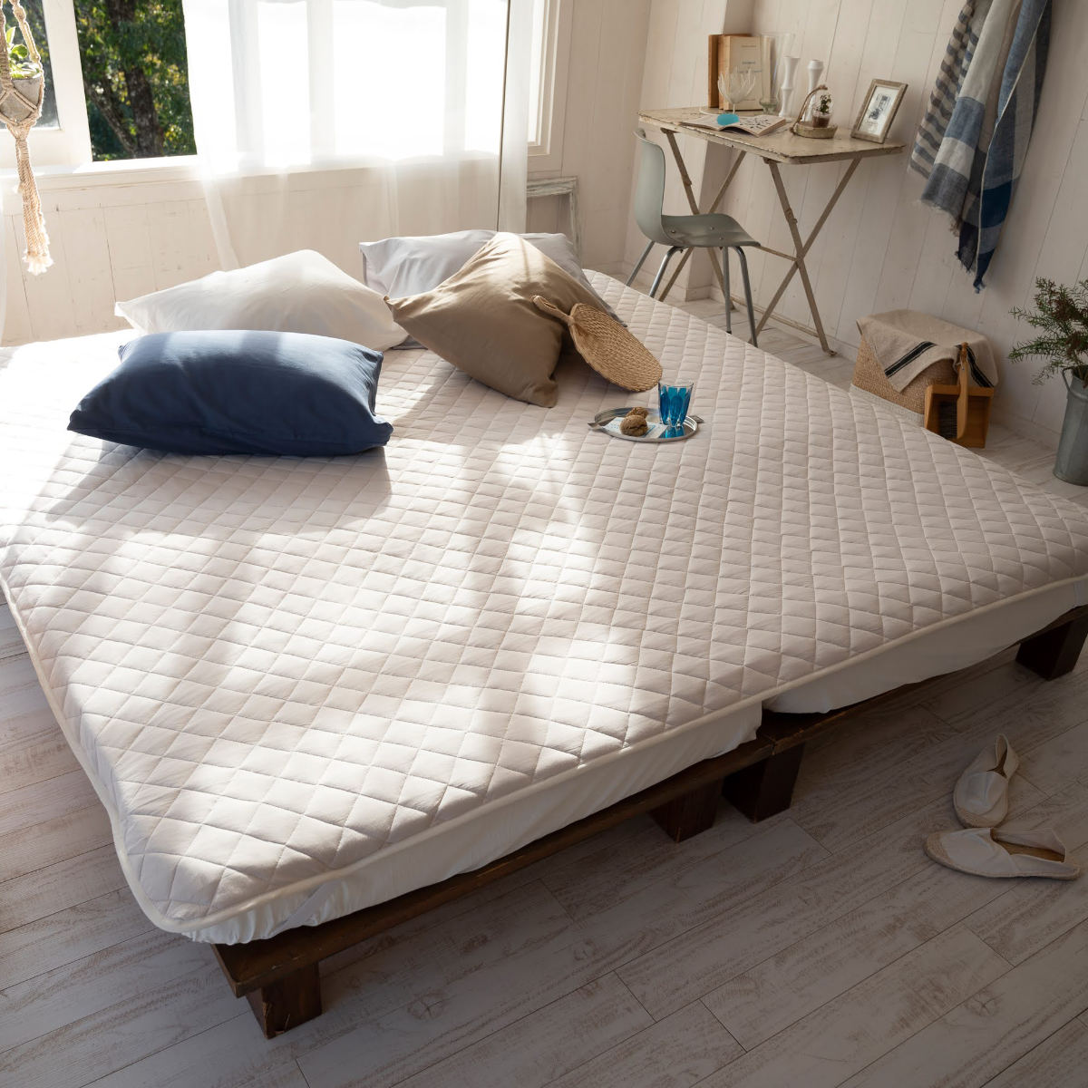 敷きパッド Fab the Home ワイドキング プレインニット （ ファブザ