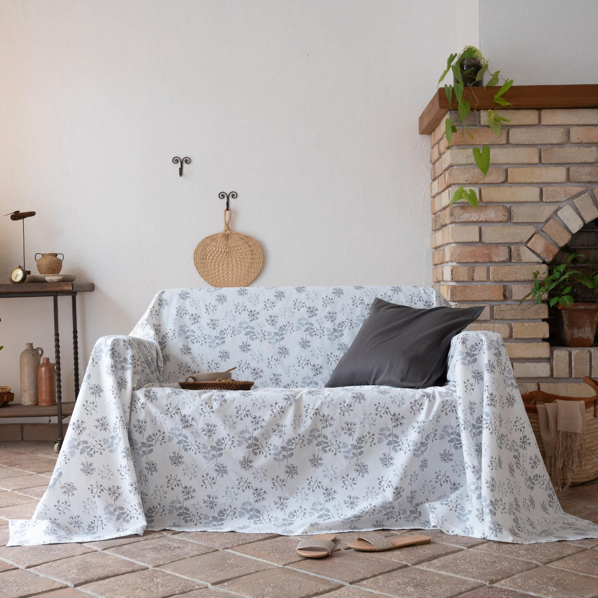 マルチカバー Fab the Home 210×210cm M ハーベスト 綿100％ （ ファブ