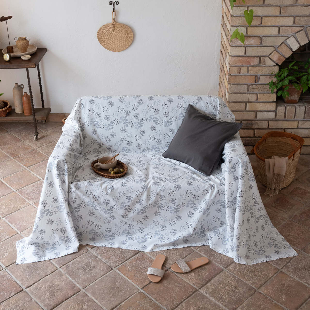 マルチカバー Fab the Home 210×210cm M ハーベスト 綿100％ （ ファブ