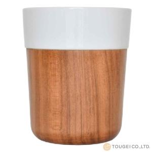タンブラー 200ml KOKAGE 陶磁器 木製 （ コップ カップ 木製タンブラー 木製コップ ...