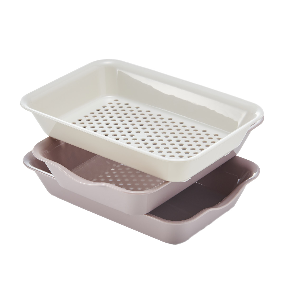 ザル&バット3点セット 抗菌 角型 電子レンジ対応 日本製 Vat＆Colander 2+1セット （ ざる ザル 角ざる 水切りざる バット セット 抗菌加工 ）｜livingut｜03