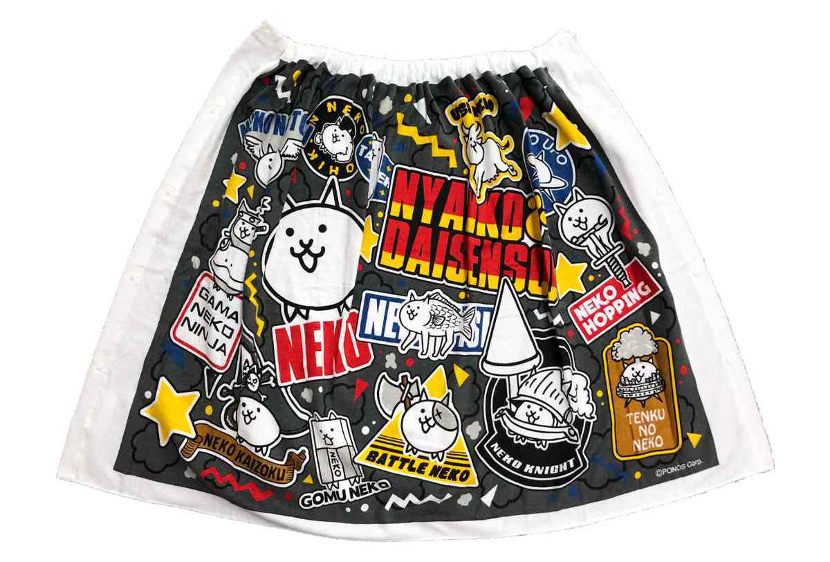 巻きタオル にゃんこ大戦争 80×120cm （ タオル プール ラップタオル