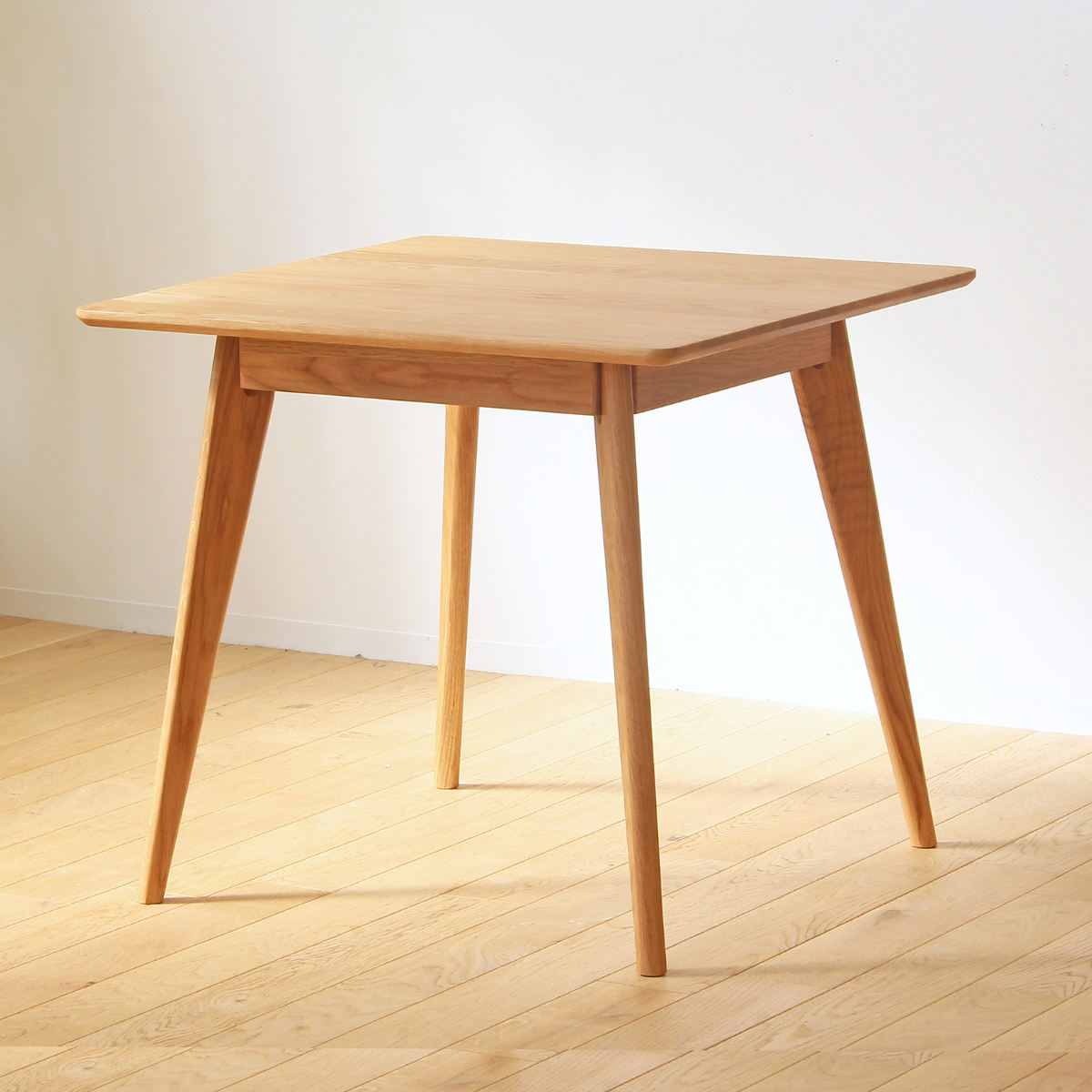 ダイニングテーブル 幅80cm 正方形 リバー 木製 天然木 （ オーク材 