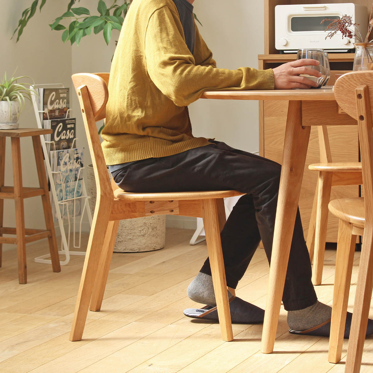 岩附 ダイニングテーブル 幅120cm 円形 リバー 木製 天然木 （ オーク