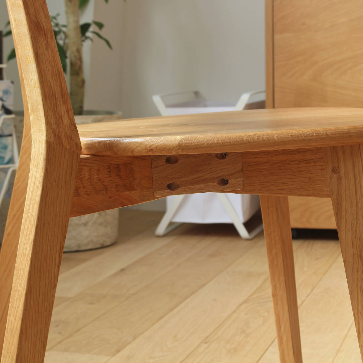 岩附 ダイニングチェア 2脚セット 座面高43cm リバー 木製 天然木