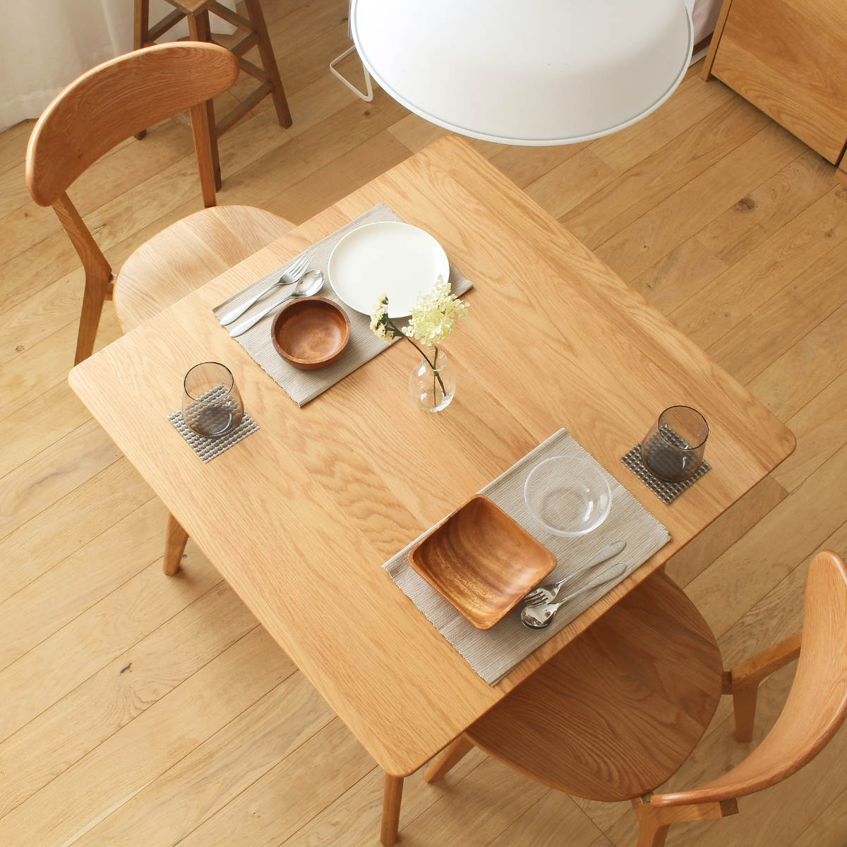 岩附 ダイニングセット 3点セット テーブル幅80cm ダイニングチェア2脚