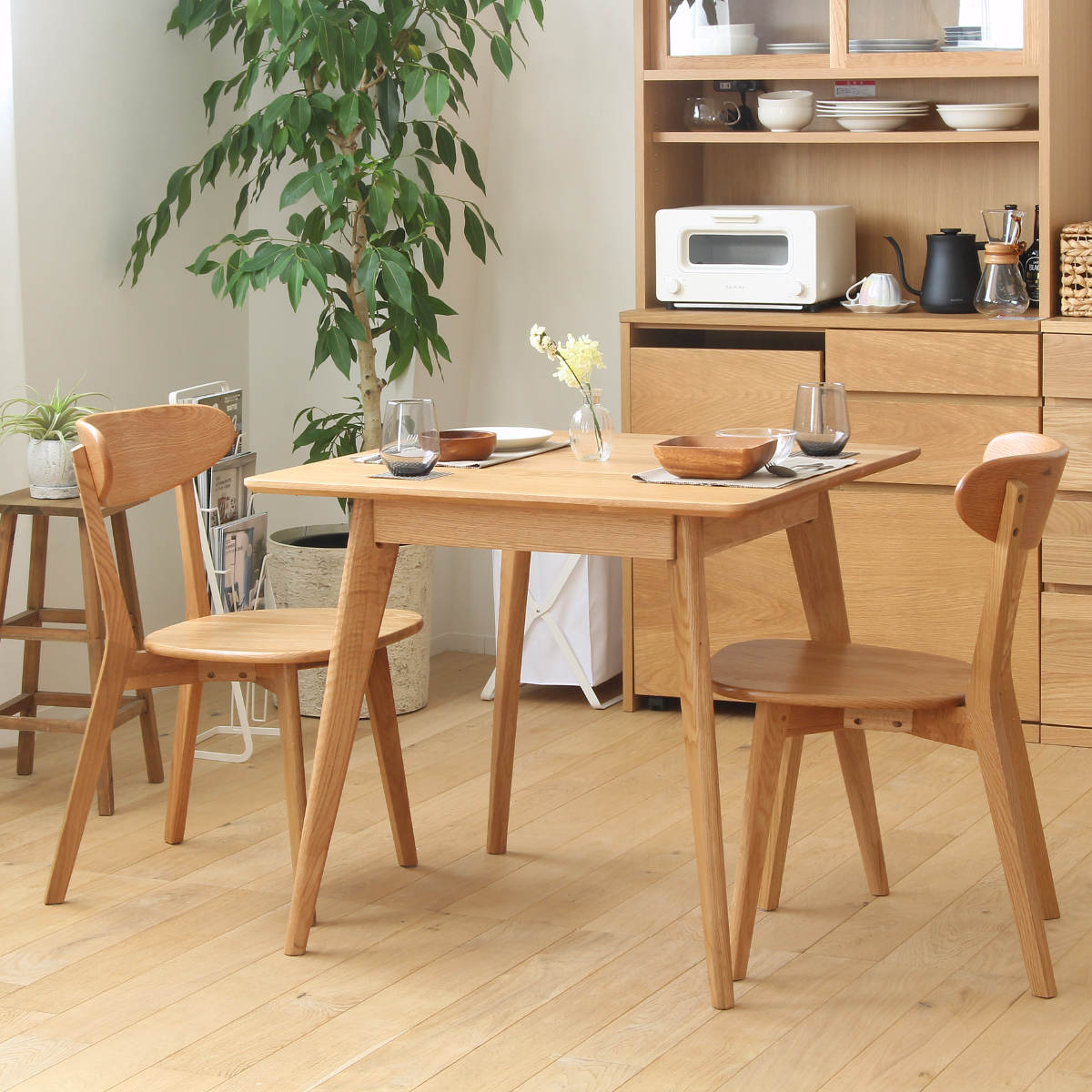 岩附 ダイニングセット 3点セット テーブル幅80cm ダイニングチェア2脚
