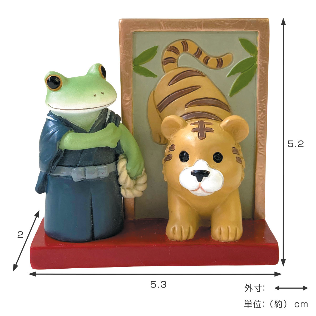 オブジェ カエル 屏風から出てきたトラとカエル Copeau （ 置き物