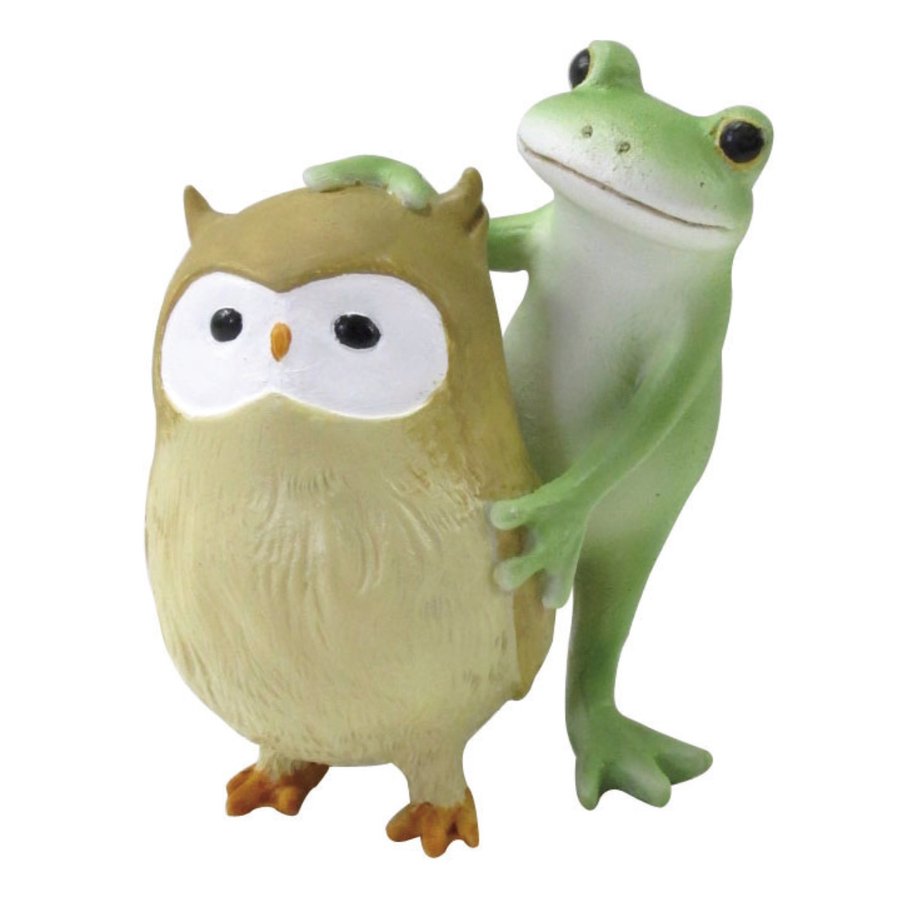 フクロウ カエル サンタ 置物 まとめ売り オブジェ カエル カエルとフクロウ Copeau （ 置き物 コポー