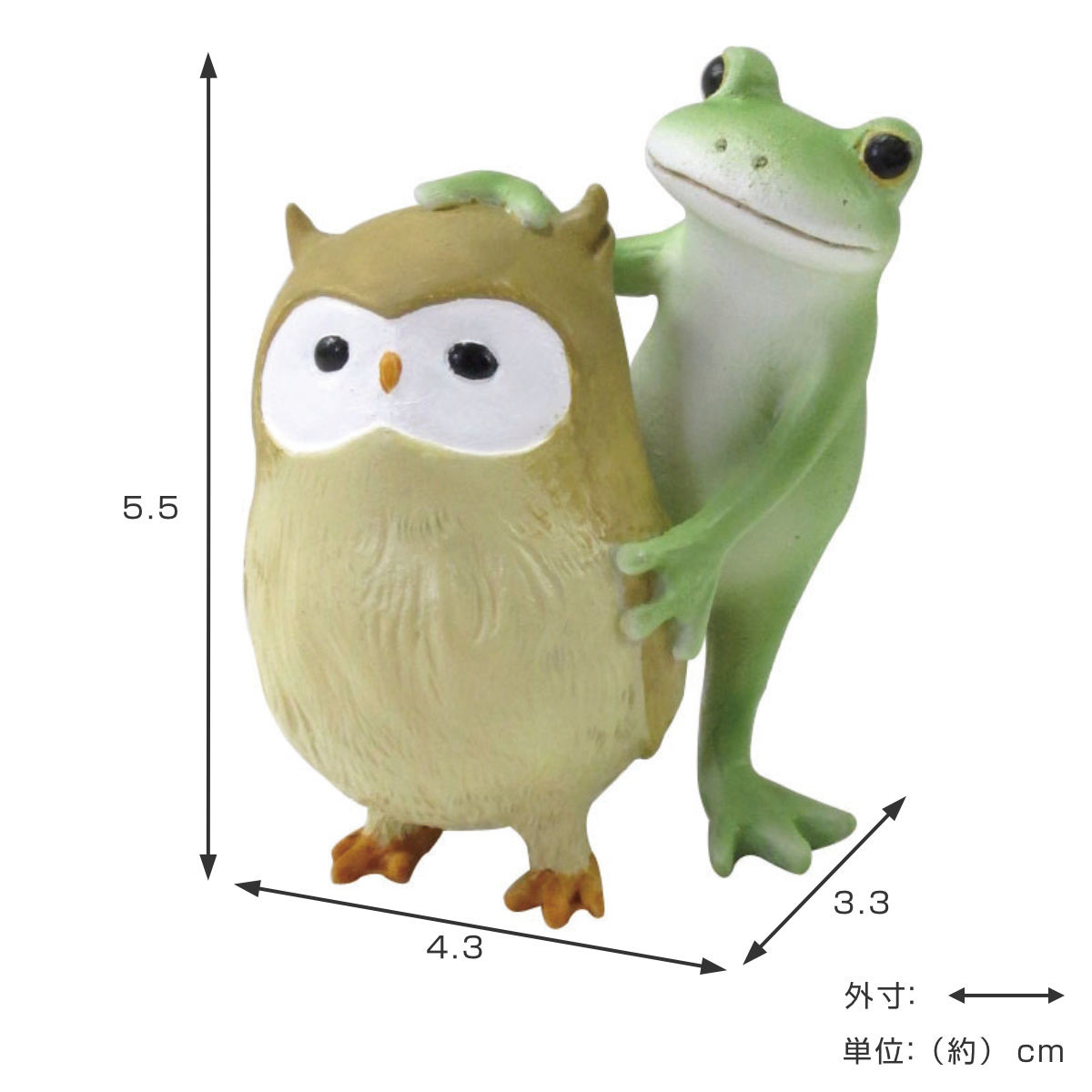 オブジェ カエル カエルとフクロウ Copeau （ 置き物 コポー