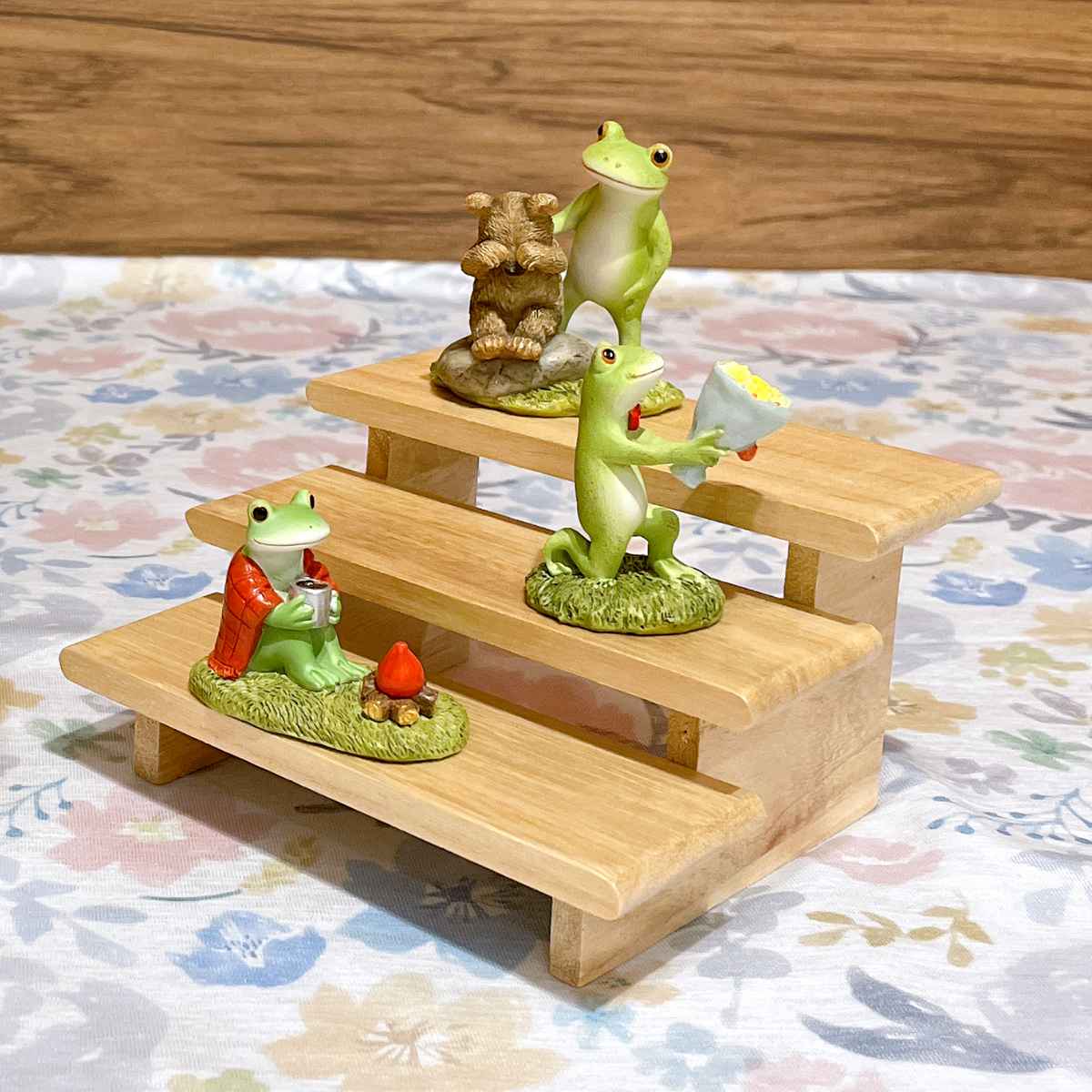 ディスプレイ什器 3段ベンチ ナチュラル Copeau コポー