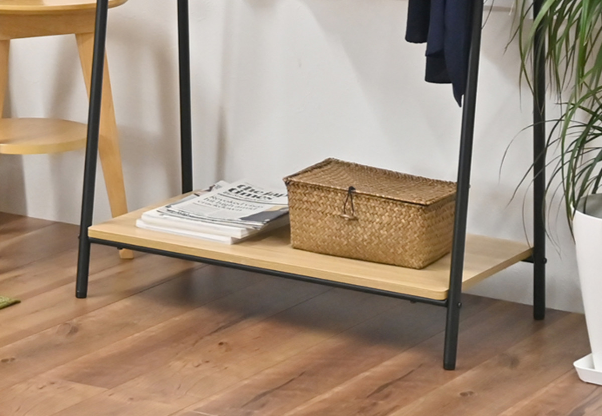 フクダクラフト ハンガーラック 棚付 A型 スチールフレーム 幅92cm