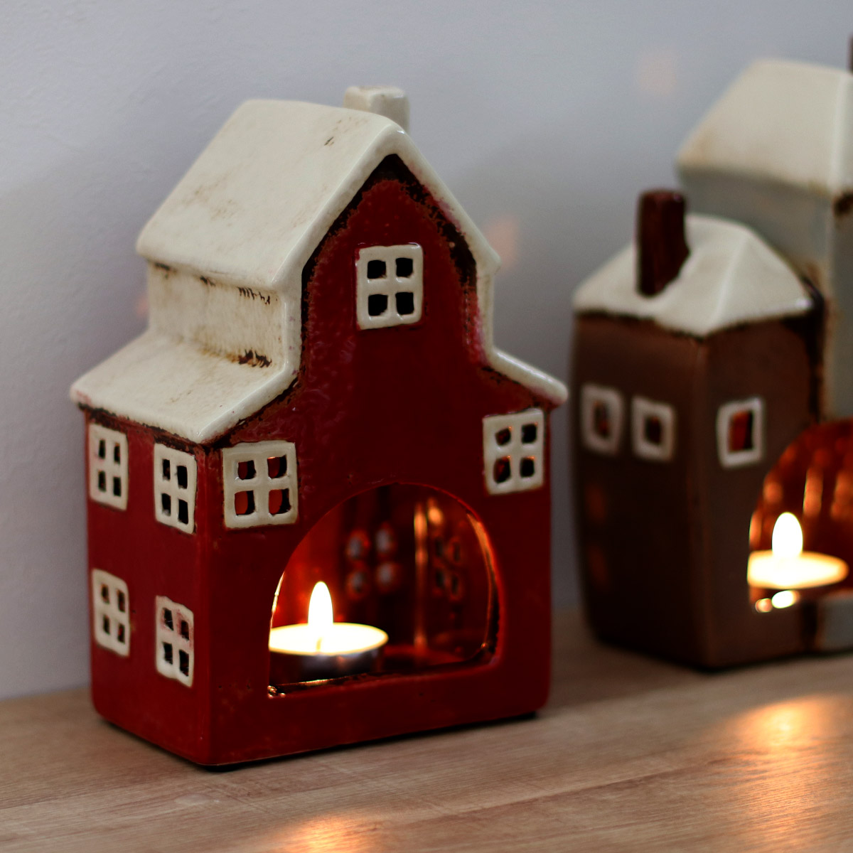 ③美品☆塔のある5階建て☆大型キャンドルハウス キャンドルホルダー Candle house 29208 オブジェ （ キャンドル