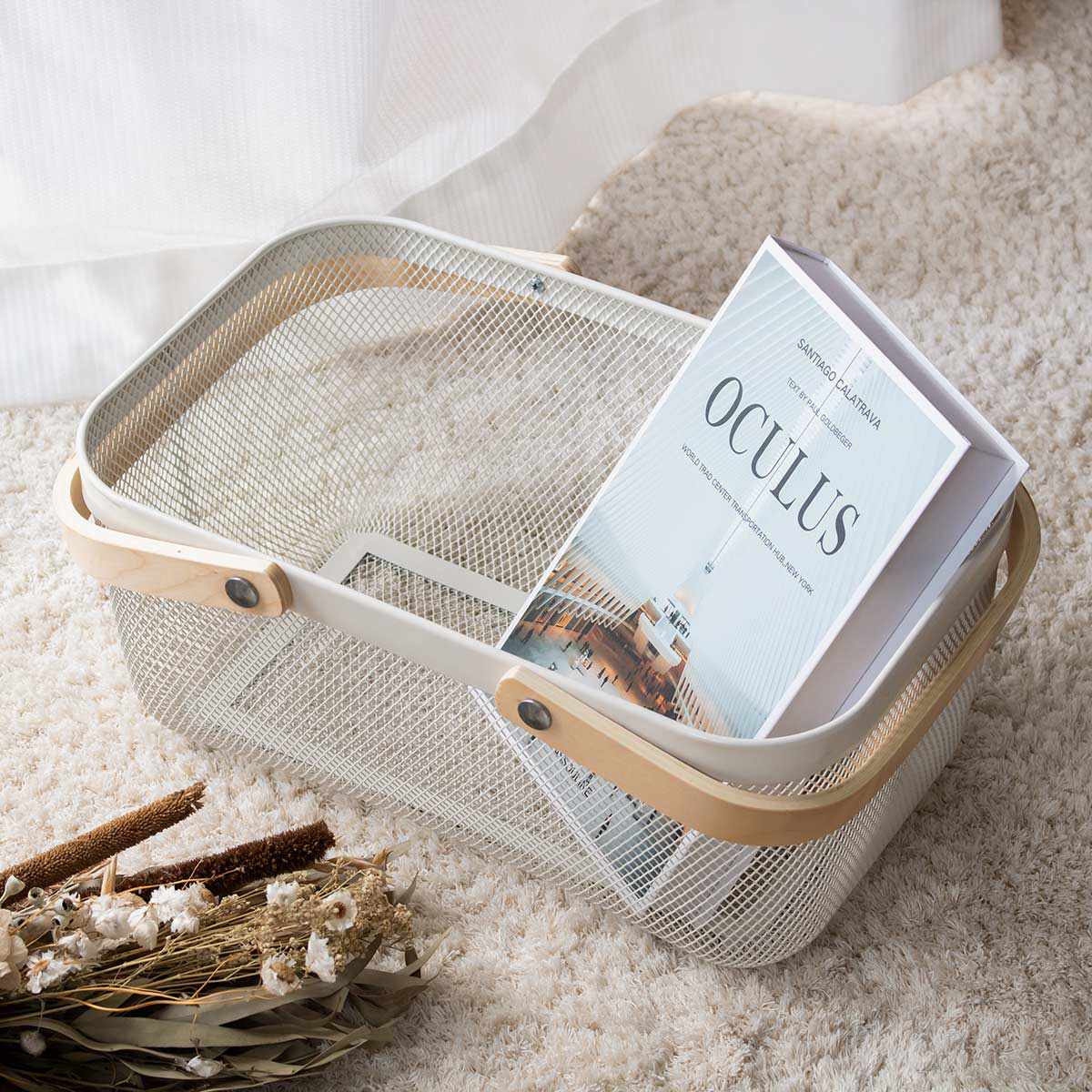 Linie リーニエ ウッドツーハンドルアイアンバスケット （ バスケット