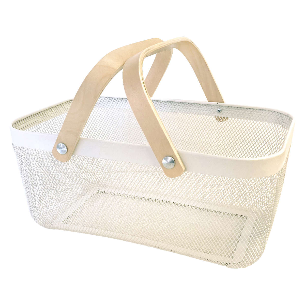 予約品★ジャパネスクバンブーバスケット大小2個セットアイアン取っ手ヴィンテージ 手仕事の温もりが感じられる アイアン バッグバスケット（2サイズ