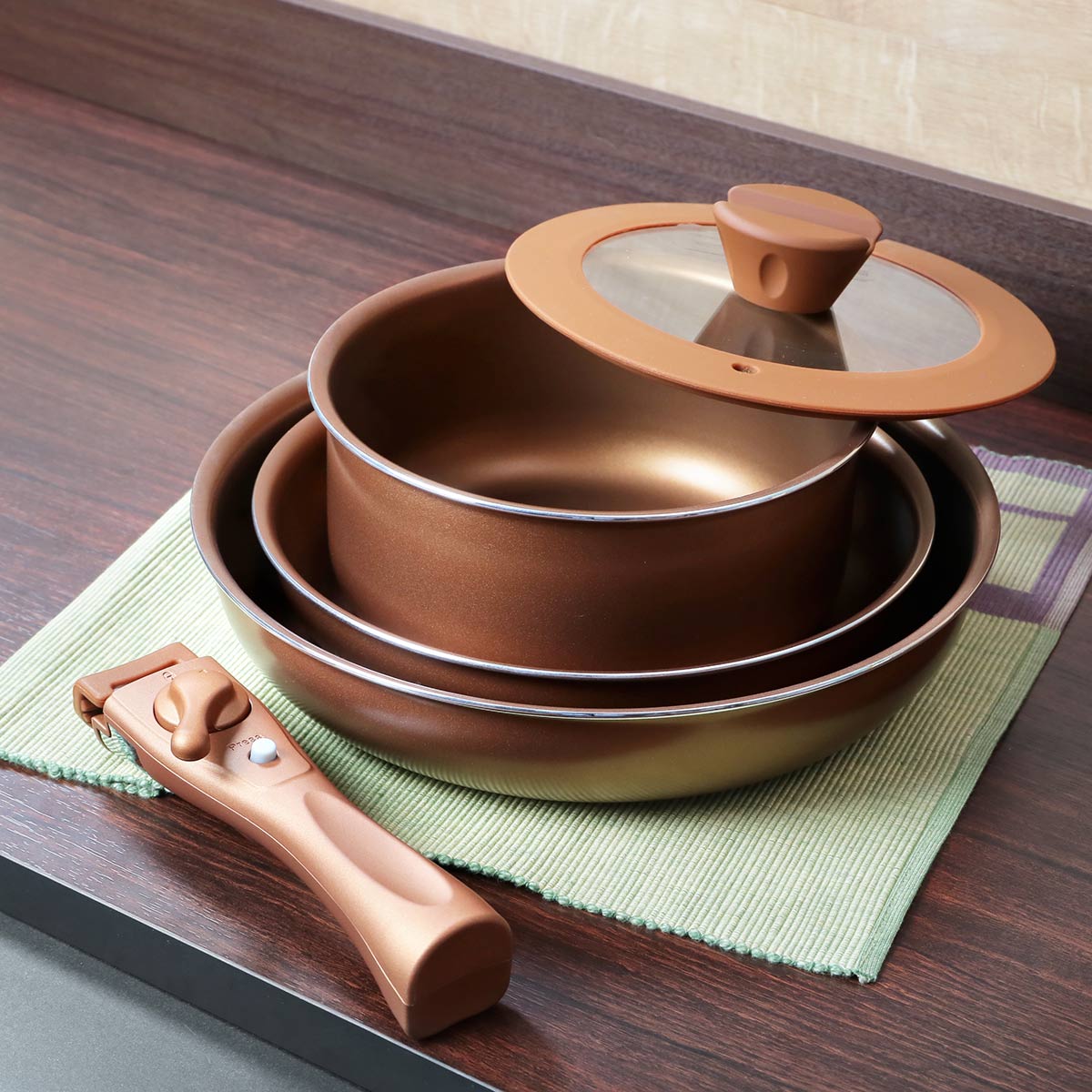 パール金属 フライパン 鍋 5点セット IH対応 VISIONS GOLD Coating