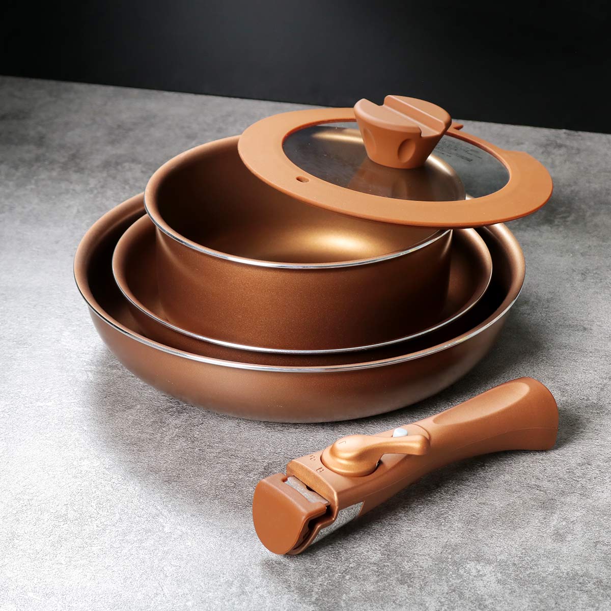 パール金属 フライパン 鍋 5点セット IH対応 VISIONS GOLD Coating