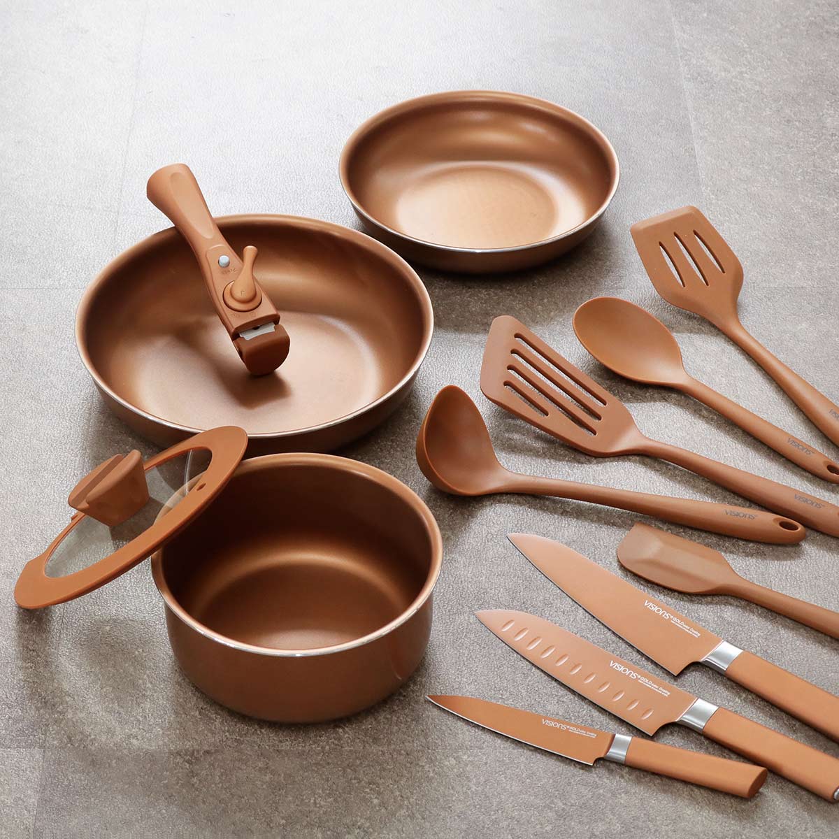 パール金属 フライパン 鍋 5点セット IH対応 VISIONS GOLD Coating