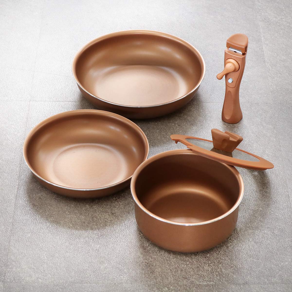 パール金属 フライパン 鍋 5点セット IH対応 VISIONS GOLD Coating