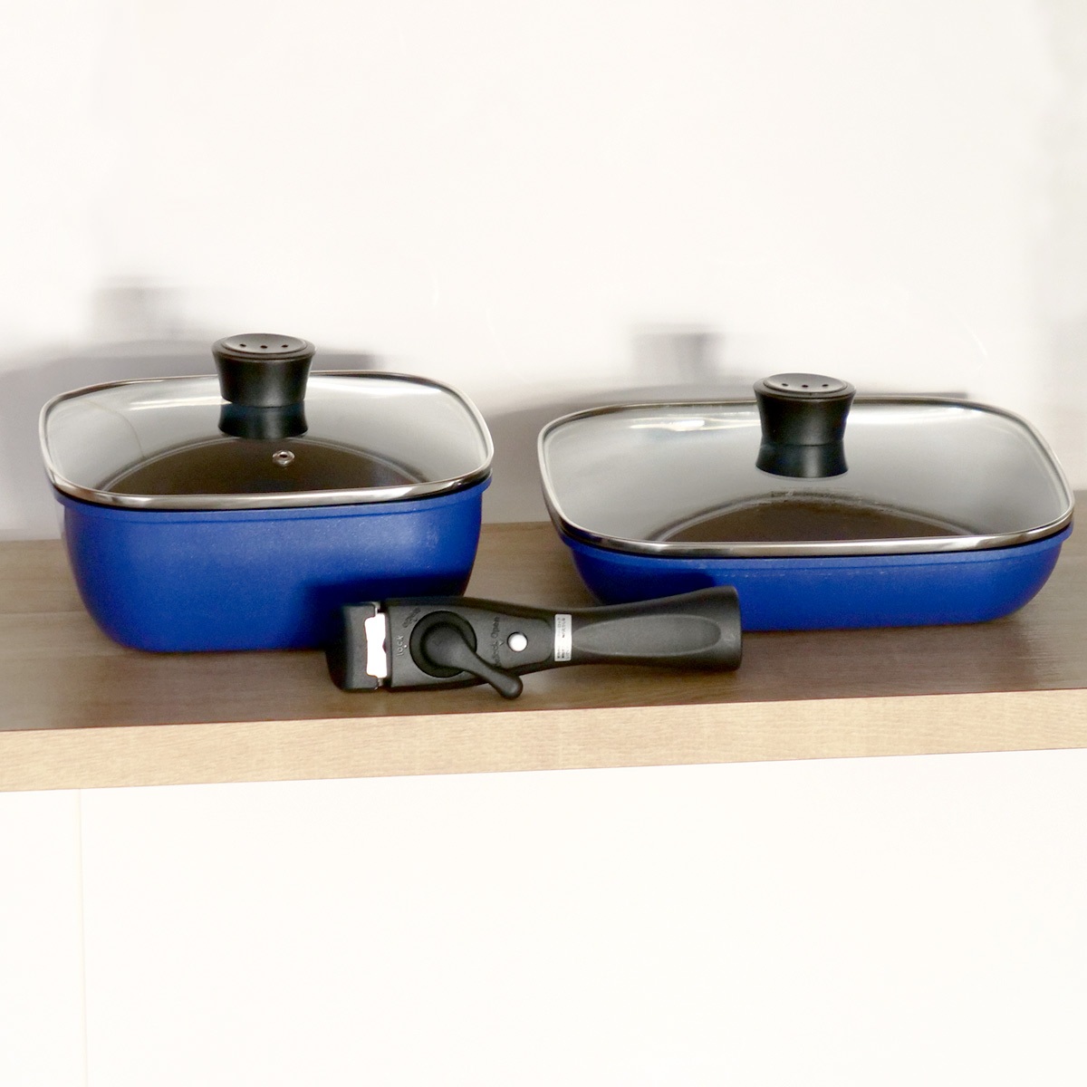 パール金属 フライパン 鍋 5点セット IH対応 スタックプラス ブルー