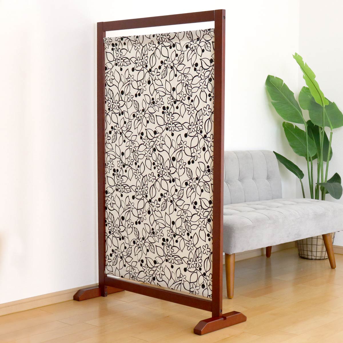 衝立 自立式1連衝立 花柄 高さ135cm （ 間仕切り 目隠し