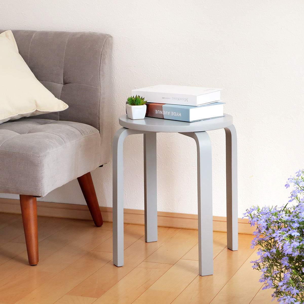 ＆NE ラウンドスツール color 高さ45cm スタッキング （ スツール 丸