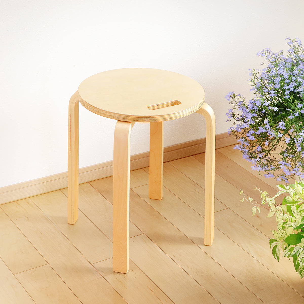 ＆NE ラウンドスツール ハンドル付 高さ45cm スタッキング （ スツール